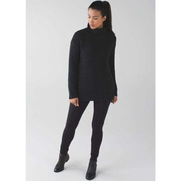 Lululemon Karma Kurmasana Sweater Merino Wool Waffle Knit Turtleneck Oversized - Picture 4 of 15
